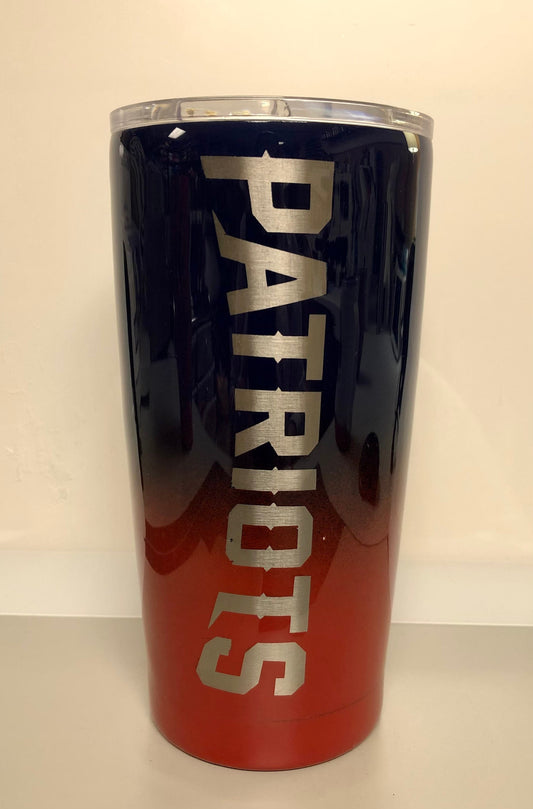 For all the New England Patriot fans. Enjoy a beverage in this 20oz Tumbler.