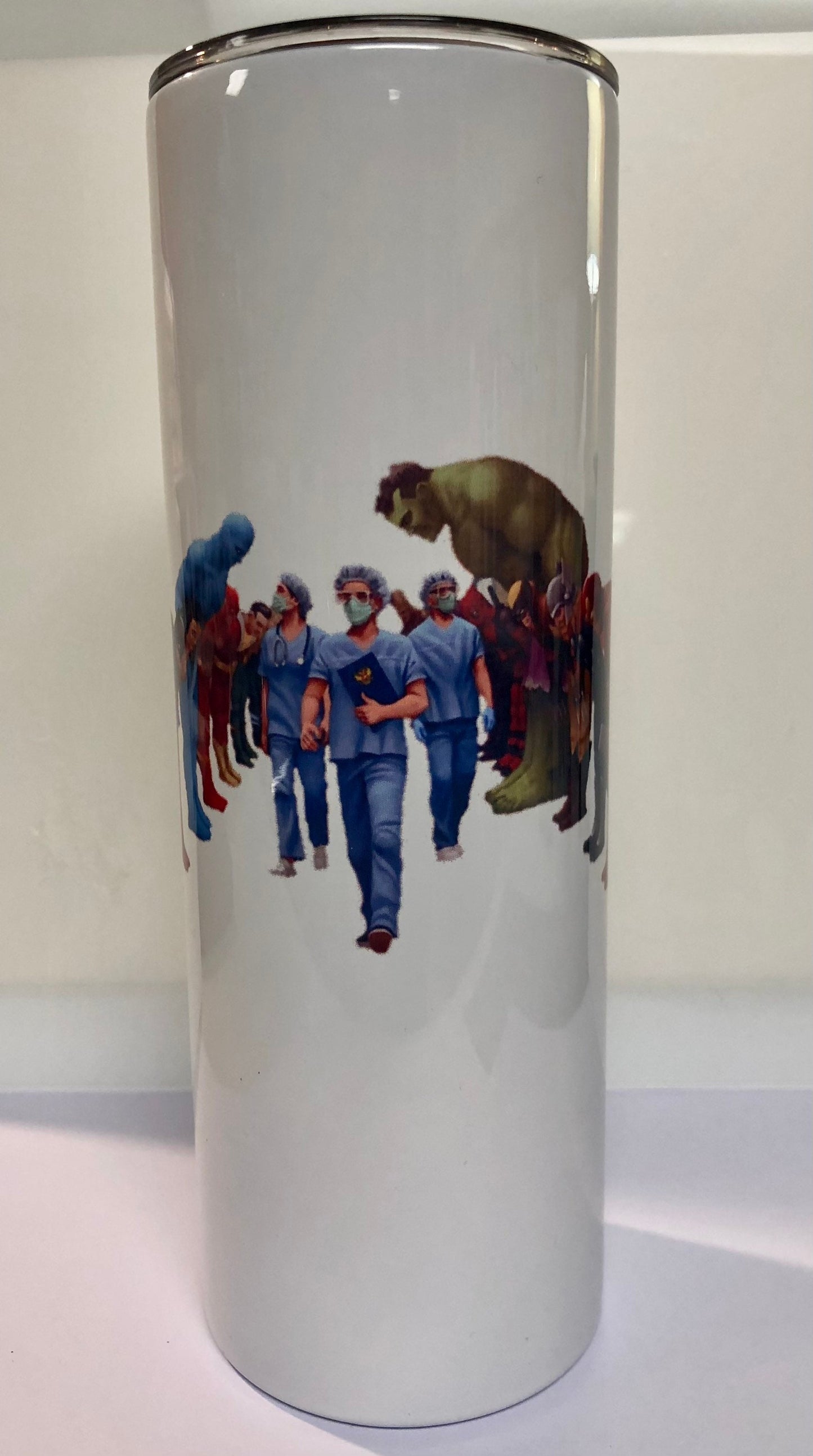 For all The front line workers..Enjoy a beverage in this 20oz  skinny Tumbler.