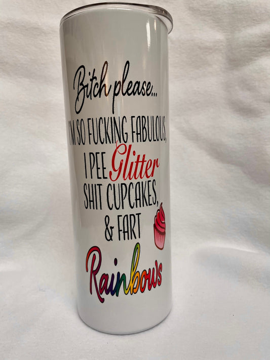 Enjoy a beverage in this 20oz  skinny Tumbler.
