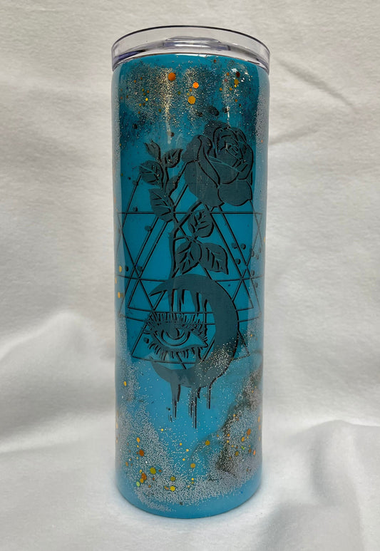 Enjoy a beverage in this 20oz  skinny Tumbler.