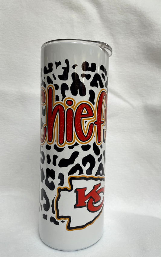 For the Kansas Chiefs fan... Enjoy a beverage in this 20oz  skinny Tumbler.