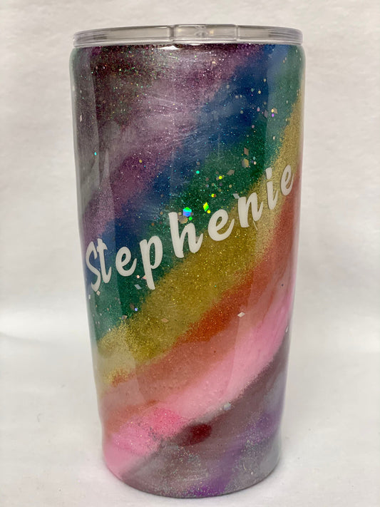 Love Rainbows! Enjoy a beverage in this 20oz Tumbler.