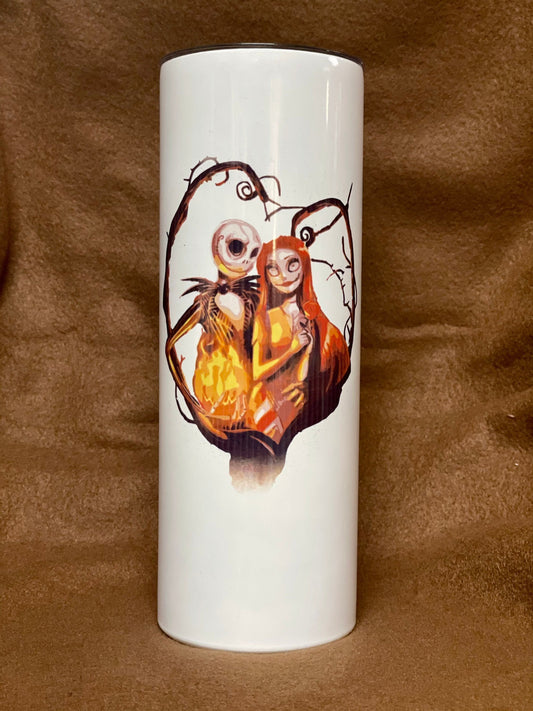 Love Jack Skellington? Enjoy a beverage in this 20oz  skinny Tumbler.
