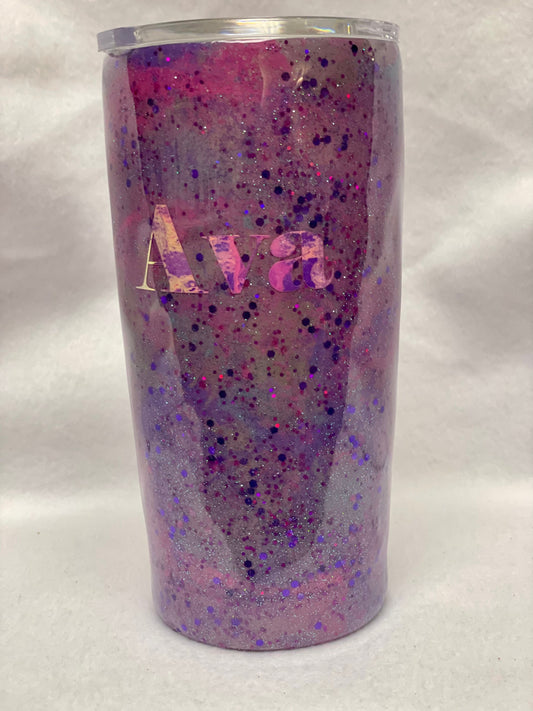 Do you want to personalize your tumbler? Enjoy a beverage in this 20oz Hydro- dipped Tumbler.