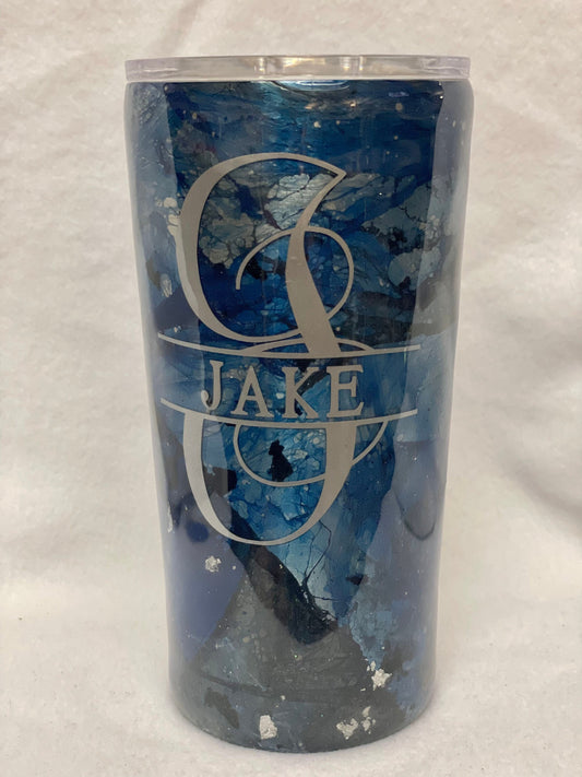 Do you want to personalize your tumbler? Enjoy a beverage in this 20oz Hydro- dipped Tumbler.