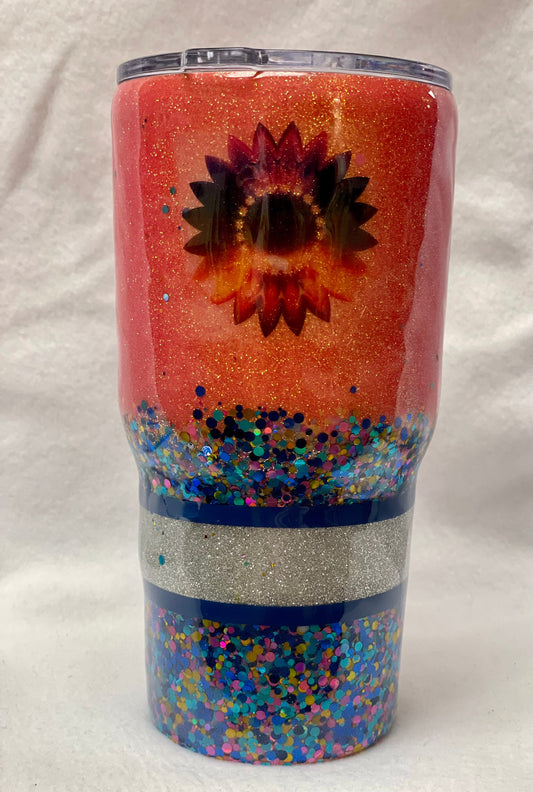 Love sunflowers? Enjoy a beverage in this 30 oz Tumbler.