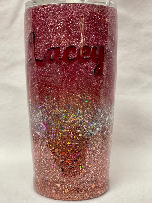 Do you want to personalize your tumbler? Enjoy a beverage in this 20oz Hydro- dipped Tumbler.