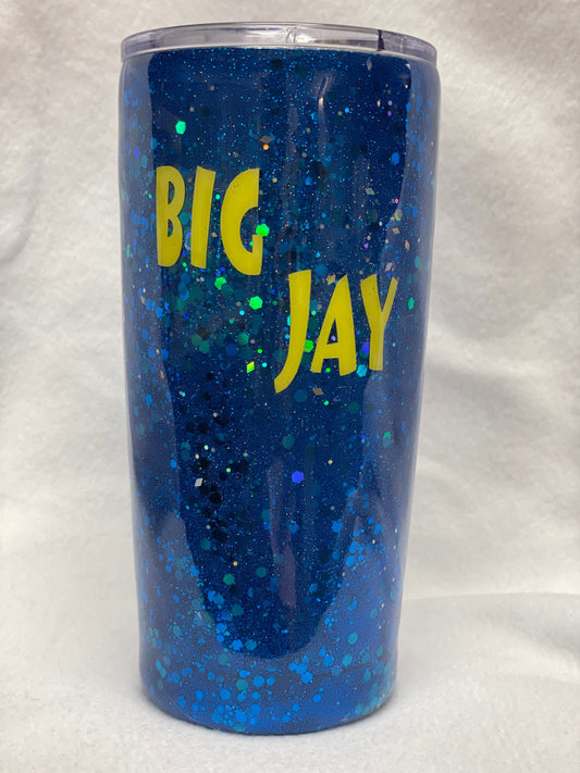 You can Personalize your own tumbler. Enjoy your coffee or cold drink in this 20oz Tumbler.