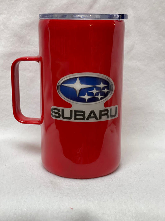 Love Subaru’s? Enjoy a drink in this 24 oz Stainless Steel Coffee mug or Beer Mug
