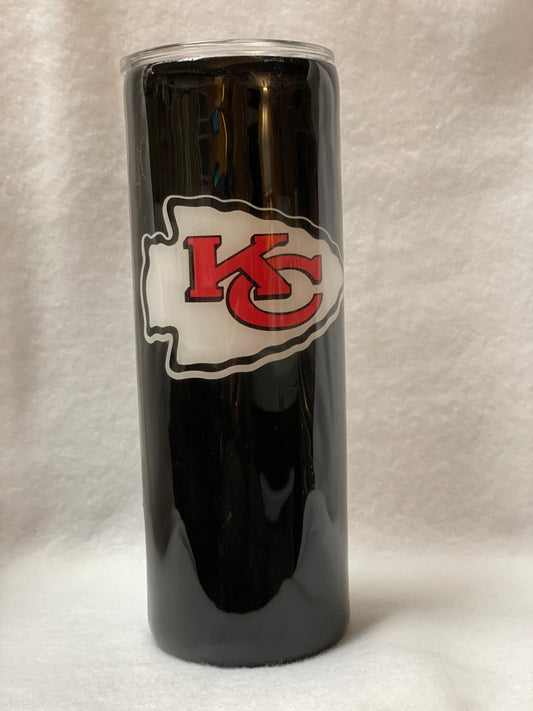 For the Kansas Chiefs fan... Enjoy a beverage in this 20oz  skinny Tumbler.