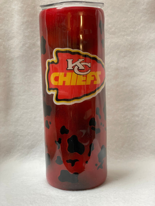 For the Kansas Chiefs fan... Enjoy a beverage in this 20oz  skinny Tumbler.