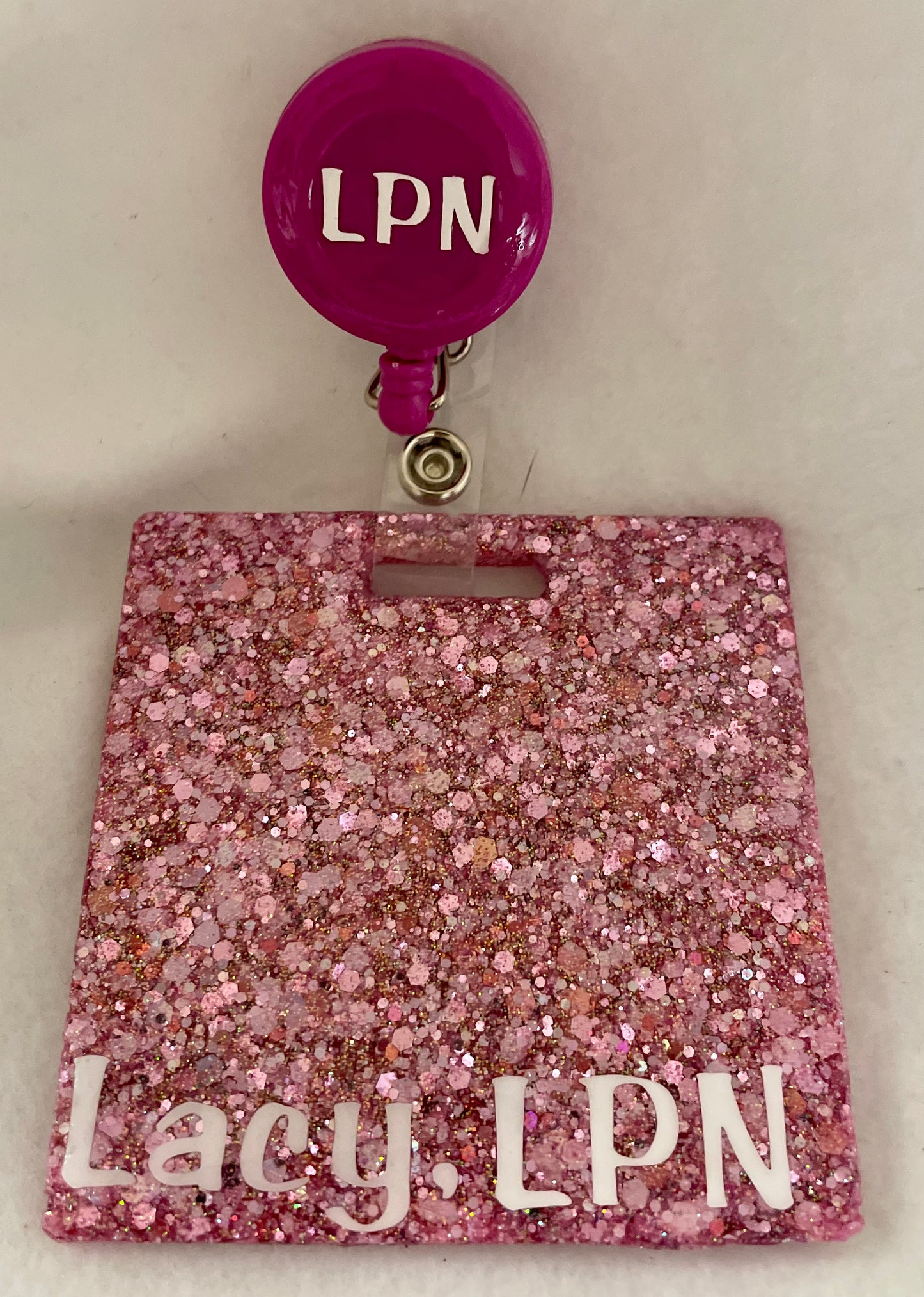 Personalized name badge and reel